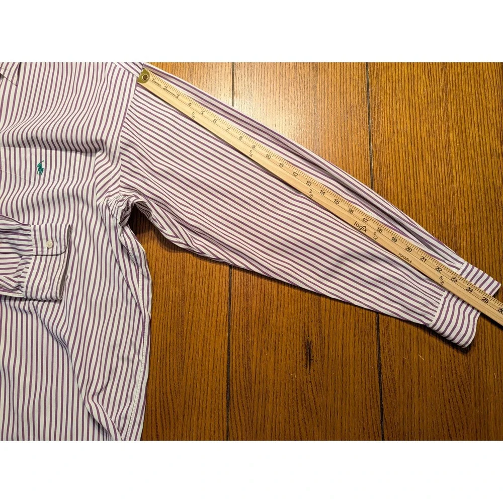 Polo Ralph Lauren Lowell Sport Shirt Mens XL Purple White Striped Button Down